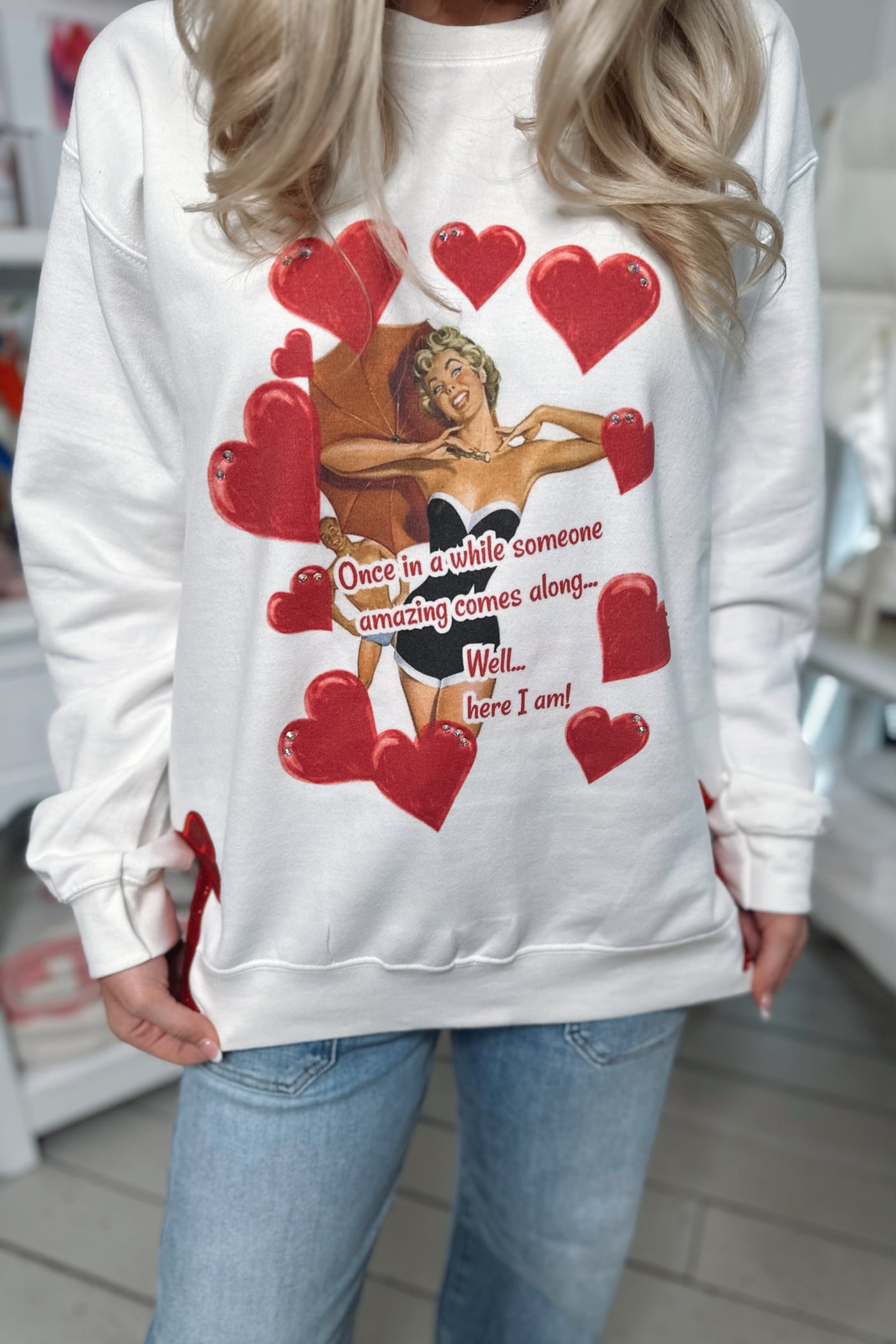 Valentine Bow Sweatshirt