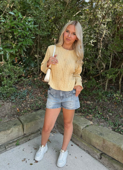 Bow Denim Shorts