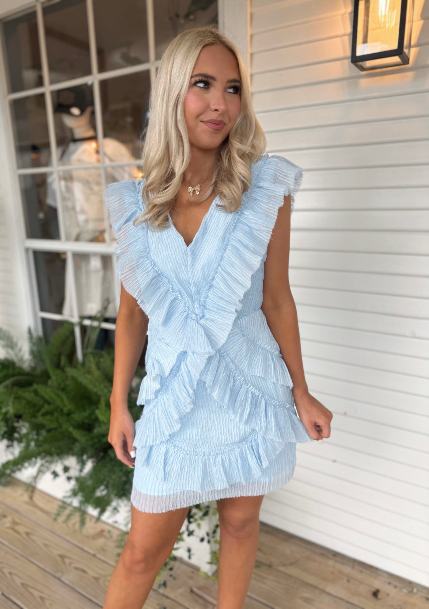 Taylor Blue Mini Dress