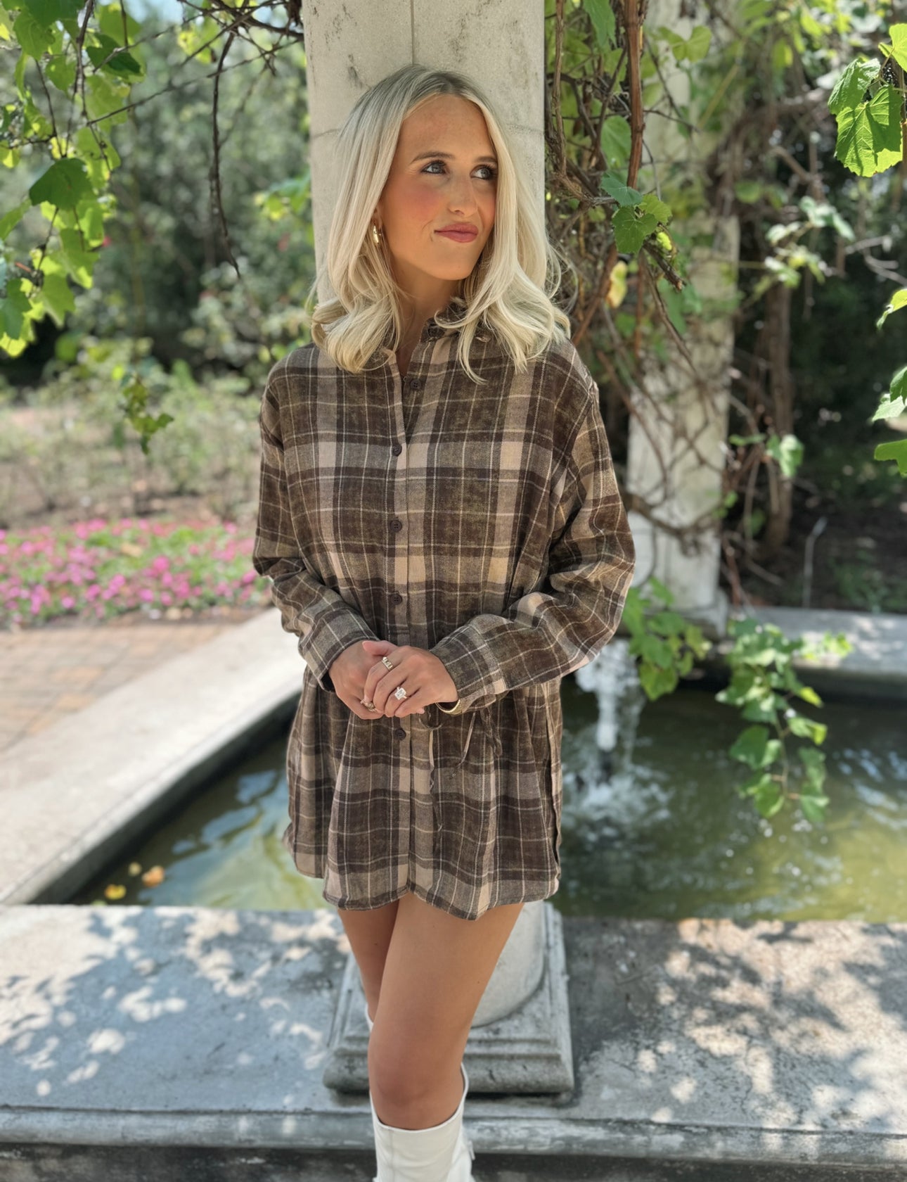 Plaid Flannel Shirt Romper