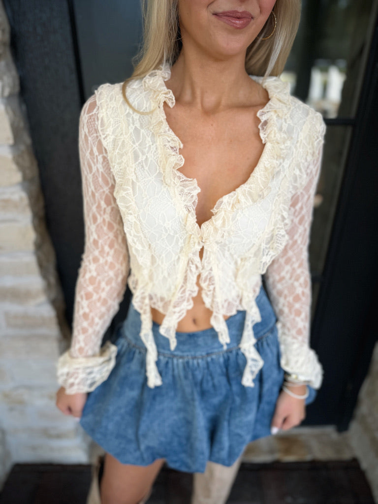 Knit Lace Sleeve Top