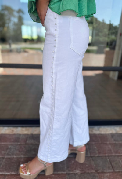 White Pearl Denim Pants