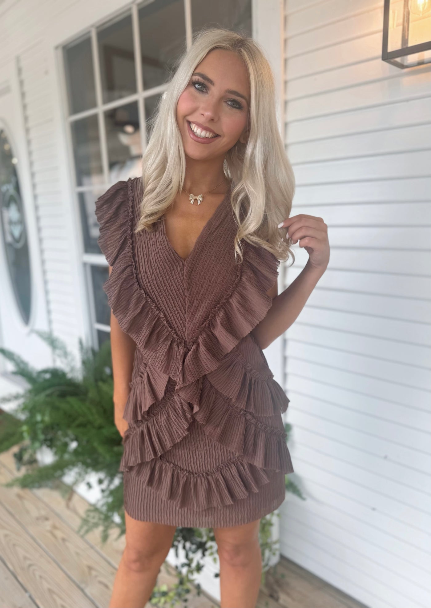 Taylor Brown Mini Dress