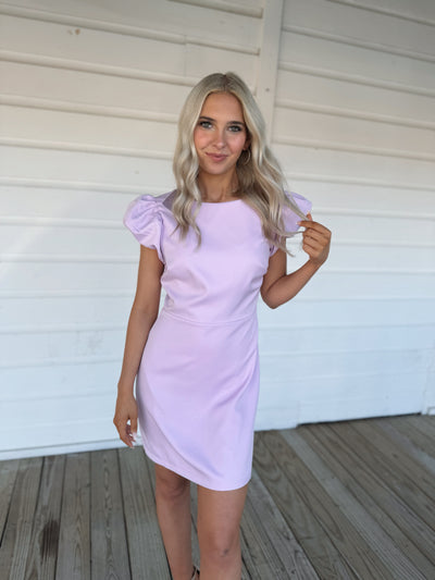 Lavender Ruffle Sleeve Dress