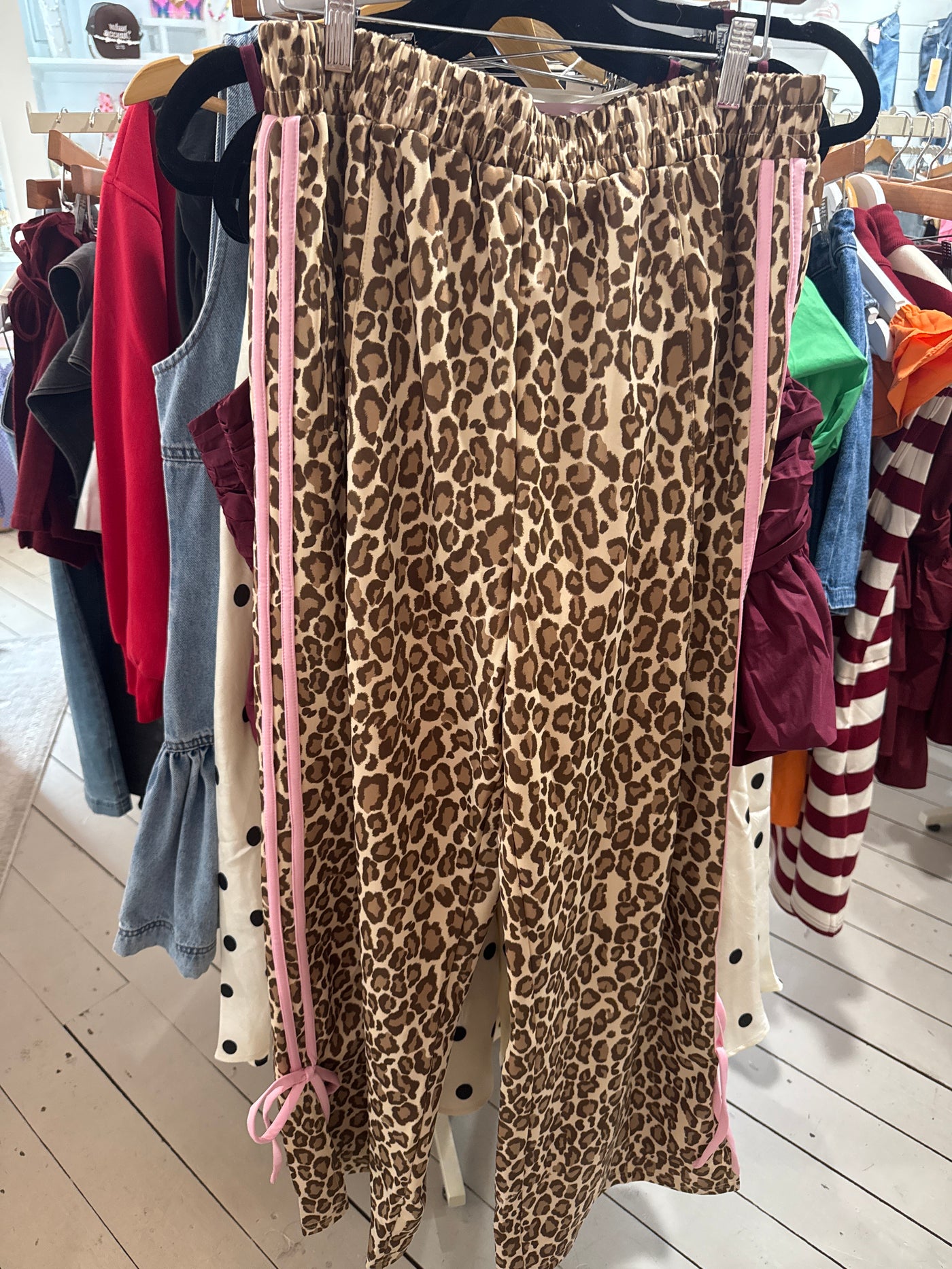 Leopard Bow Track Pants