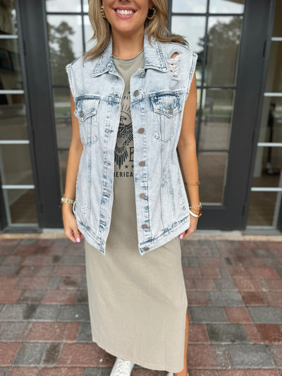 Oversized Denim Vest