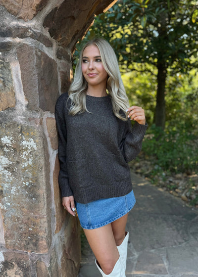 Front Pocket Sweater - Dark Gray