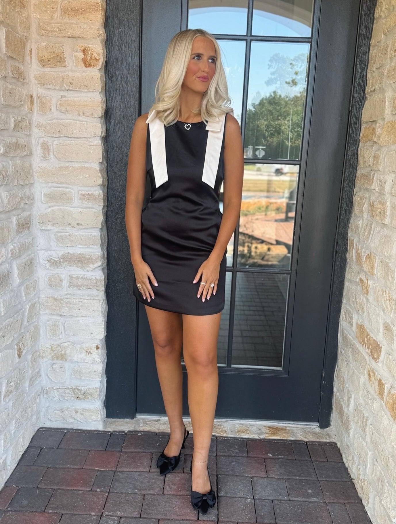 Black Bow Mini Dress