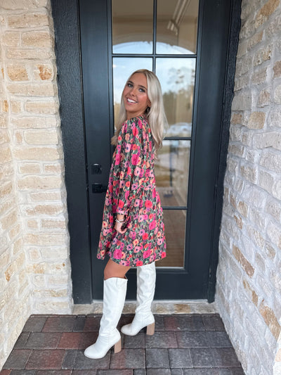 Floral Puff Sleeve Dress