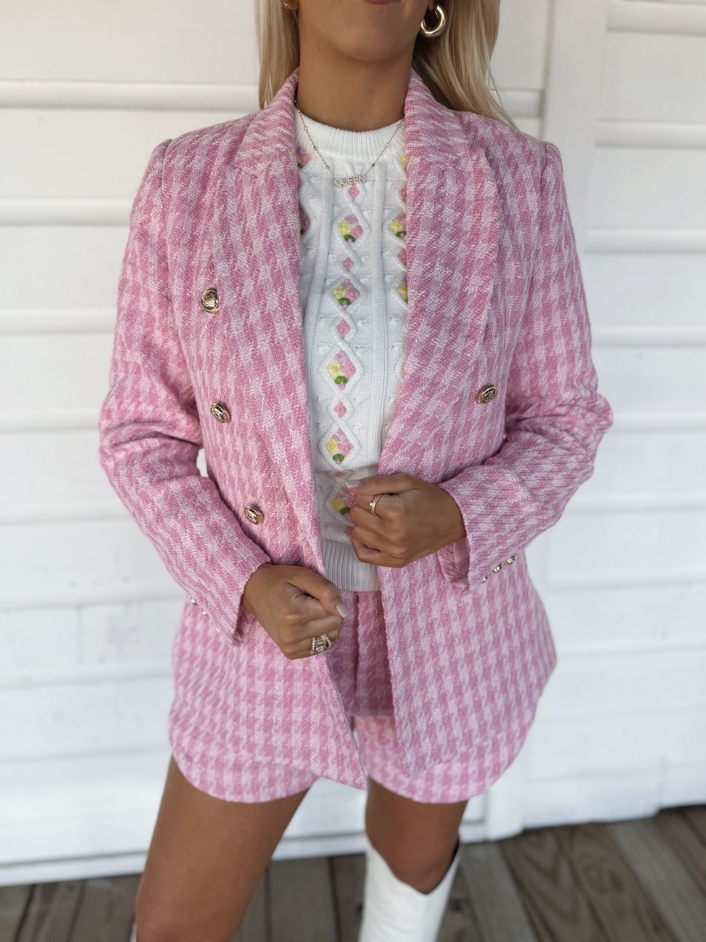 Buddy Love Houndstooth Blazer