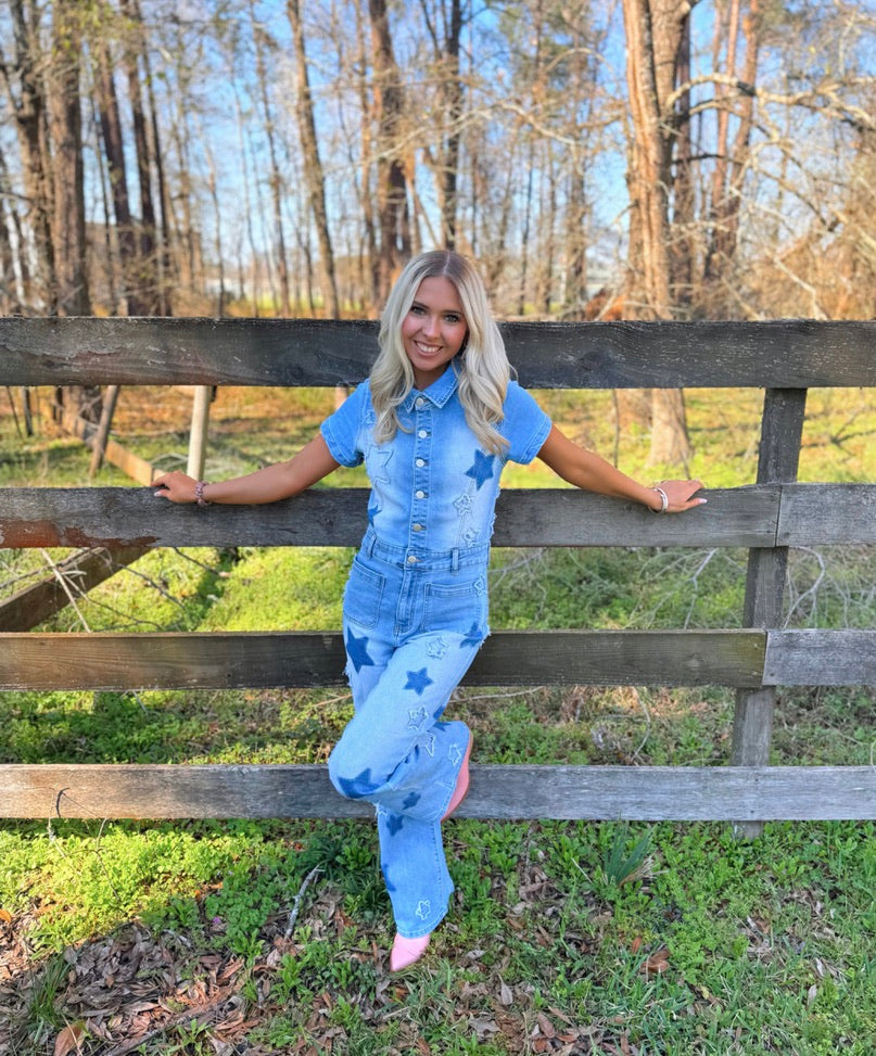 Star Denim Jumpsuit