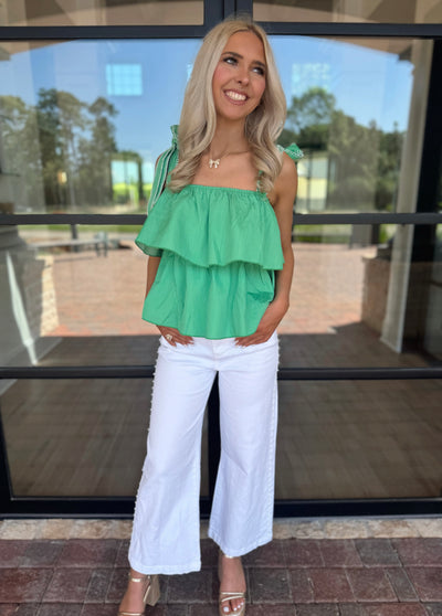 White Pearl Denim Pants