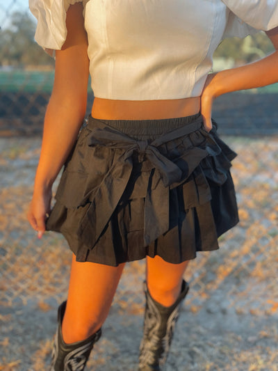 Asymmetrical Ruffle Mini Skort