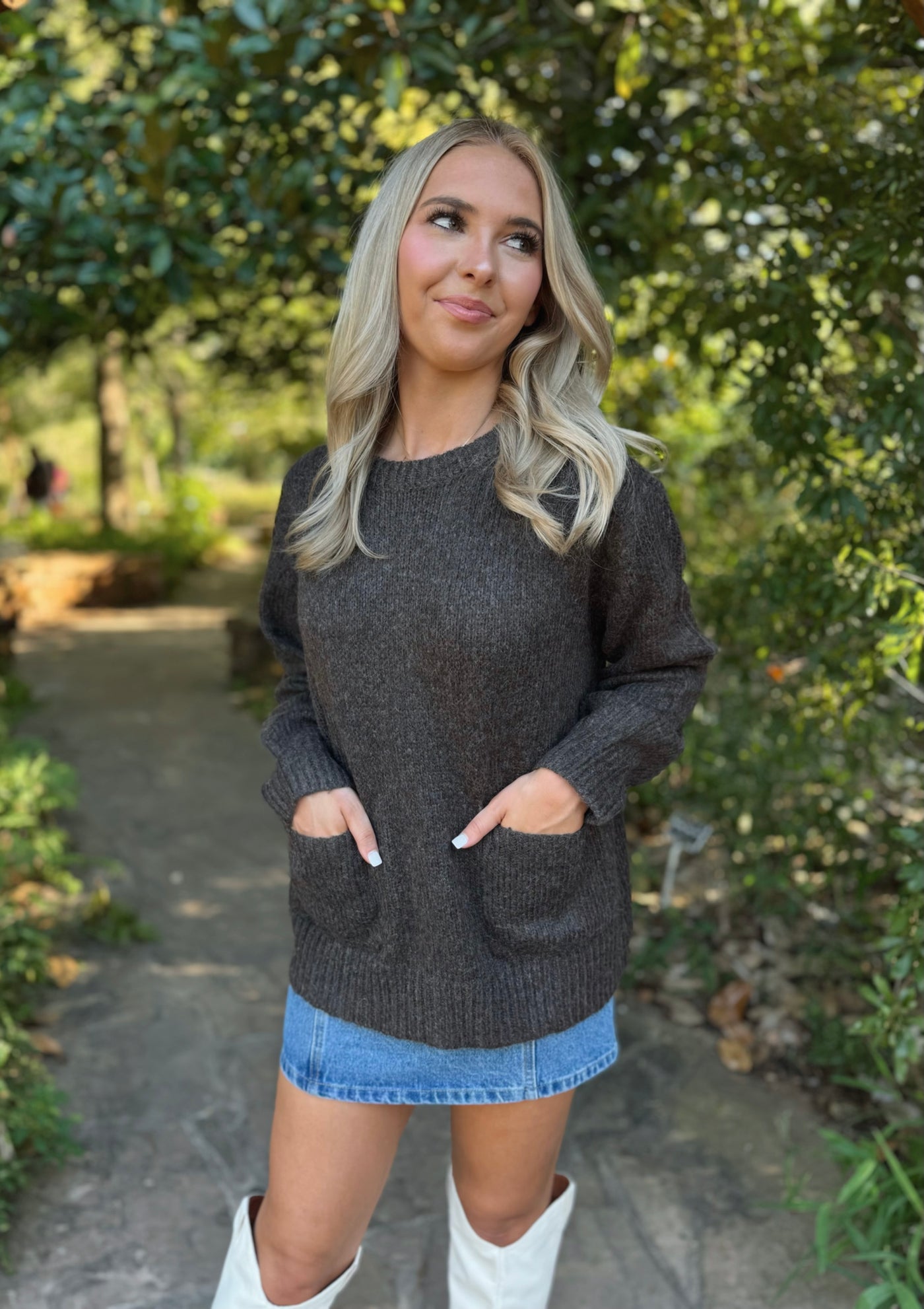Front Pocket Sweater - Dark Gray