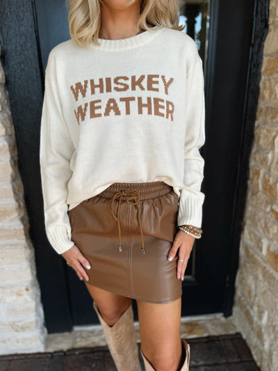 Oatmeal Leather Skirt