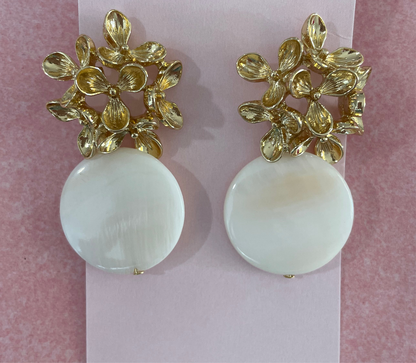 Creme Cluster Earrings