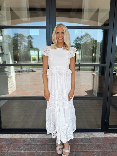 White Eyelet Maxi Dress