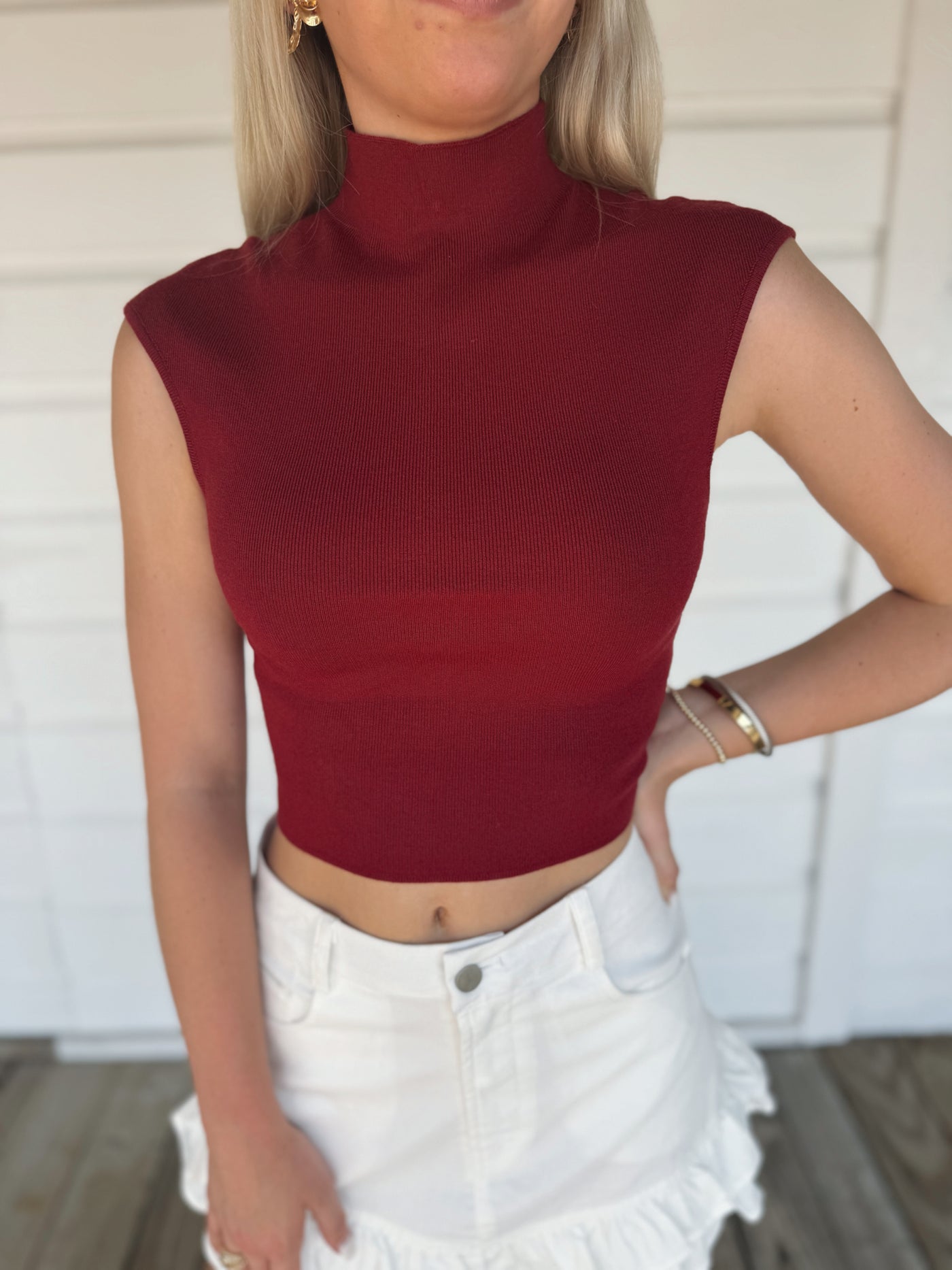 Burgundy Gameday Sweater Top