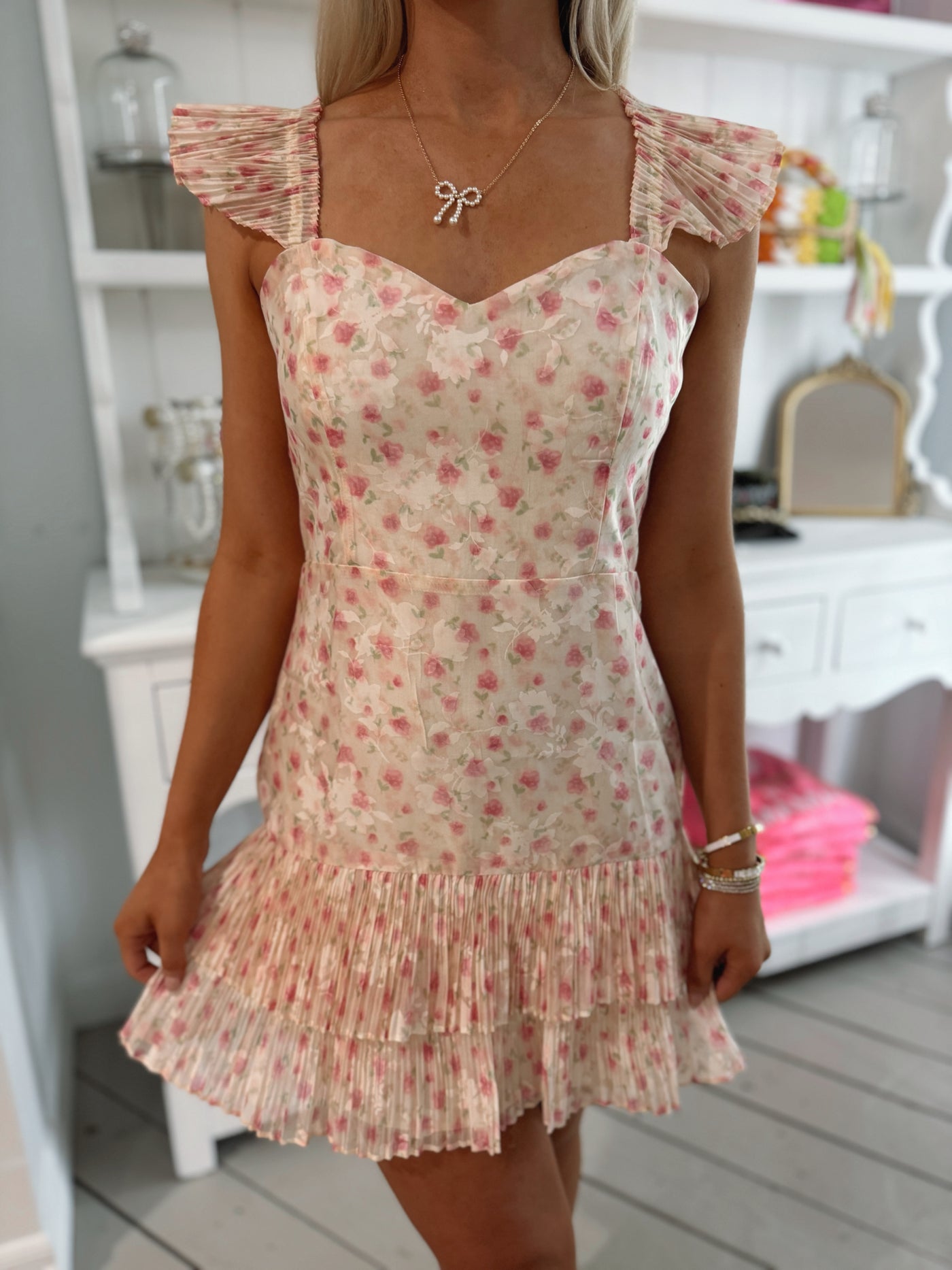 Floral Ruffle Sleeve Dress