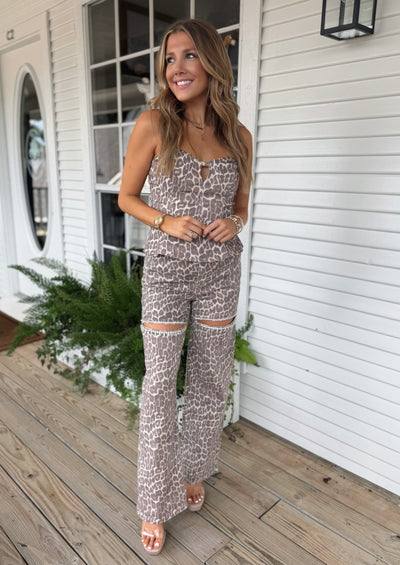 Light Leopard Corset Top