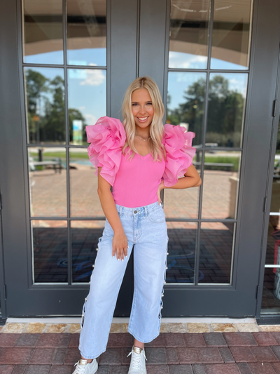 Barbie Pink Ruffle Top