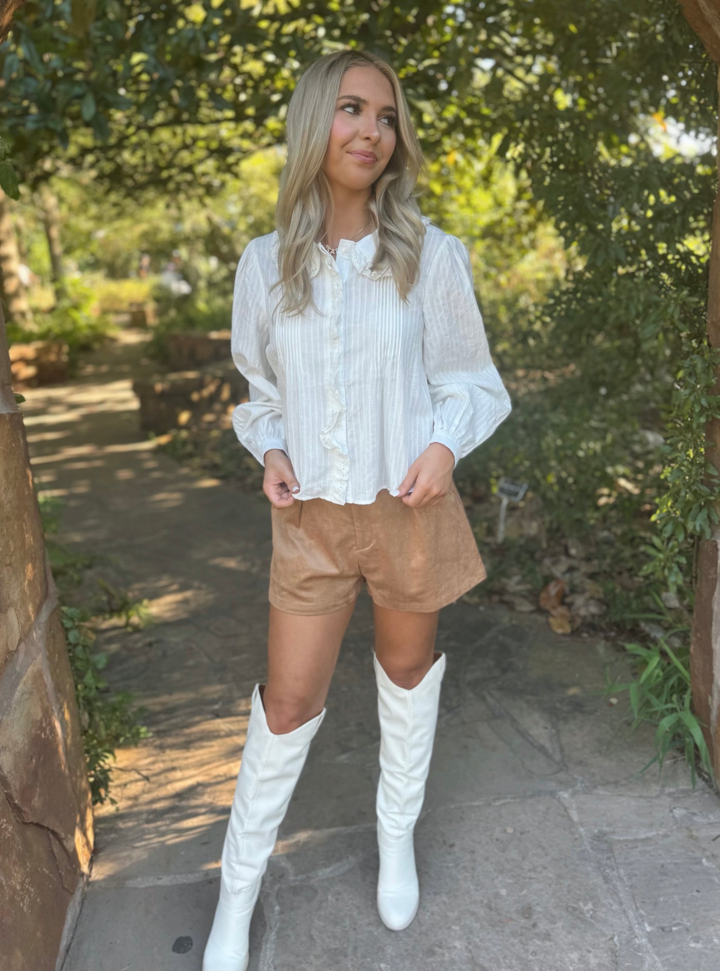 Off White Button Down Top