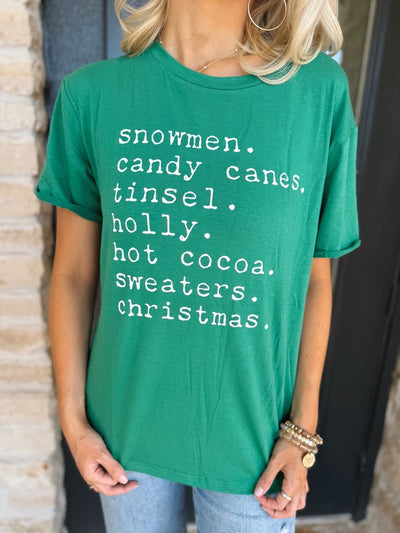 Green Christmas Graphic T-Shirt