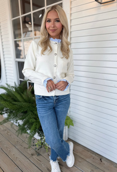 Cream Button Up Sweater