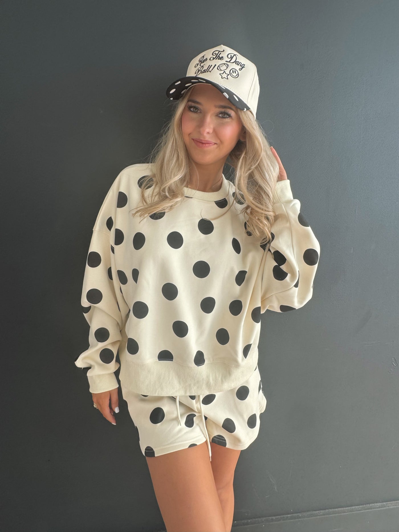 Black & Cream Polka Dot Sweatshirt