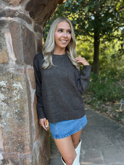 Front Pocket Sweater - Dark Gray