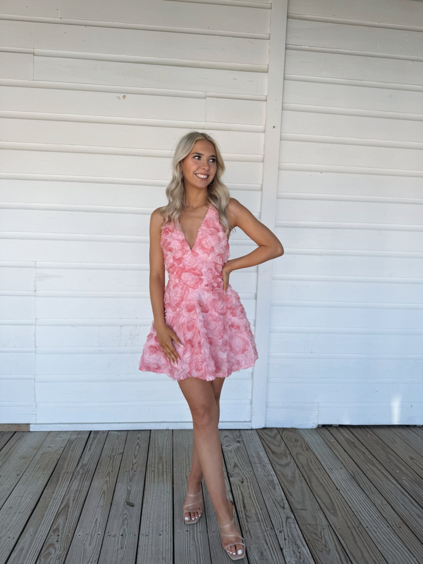 Floral Rose Halter Dress