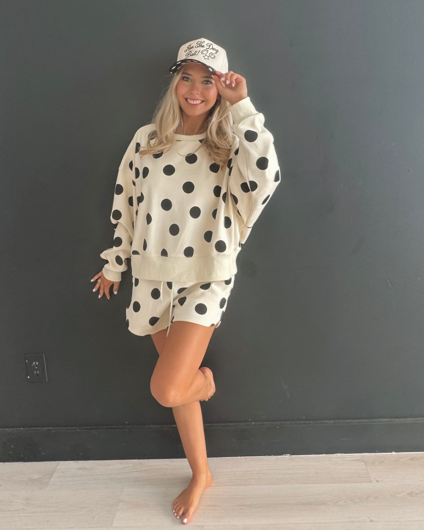 Black & Cream Polka Dot Sweatshirt