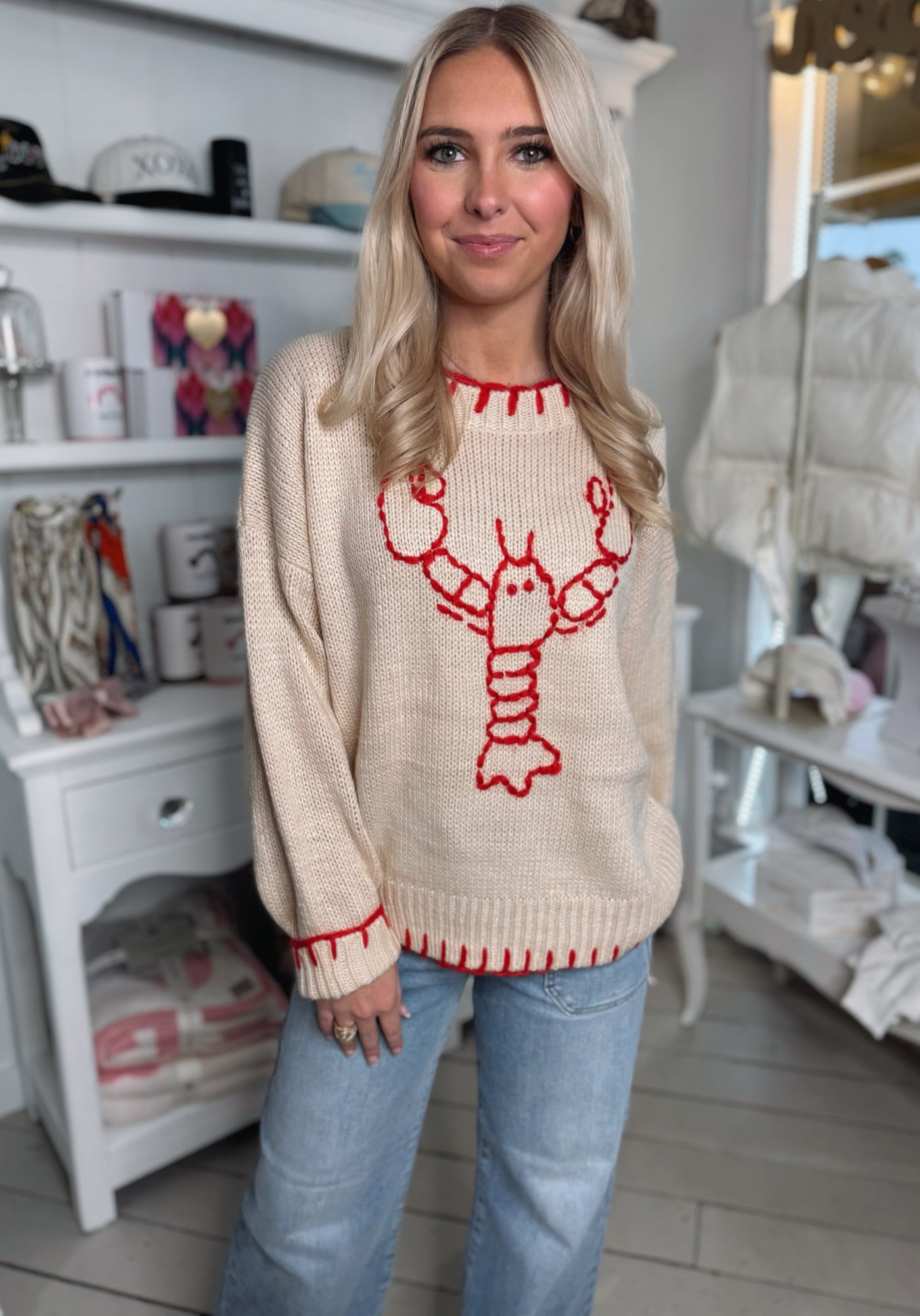 Lobster Ecru Sweater