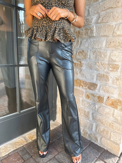 Flare Leather Pants