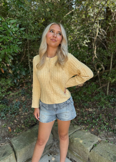 Butter Yellow Cardigan Sweater