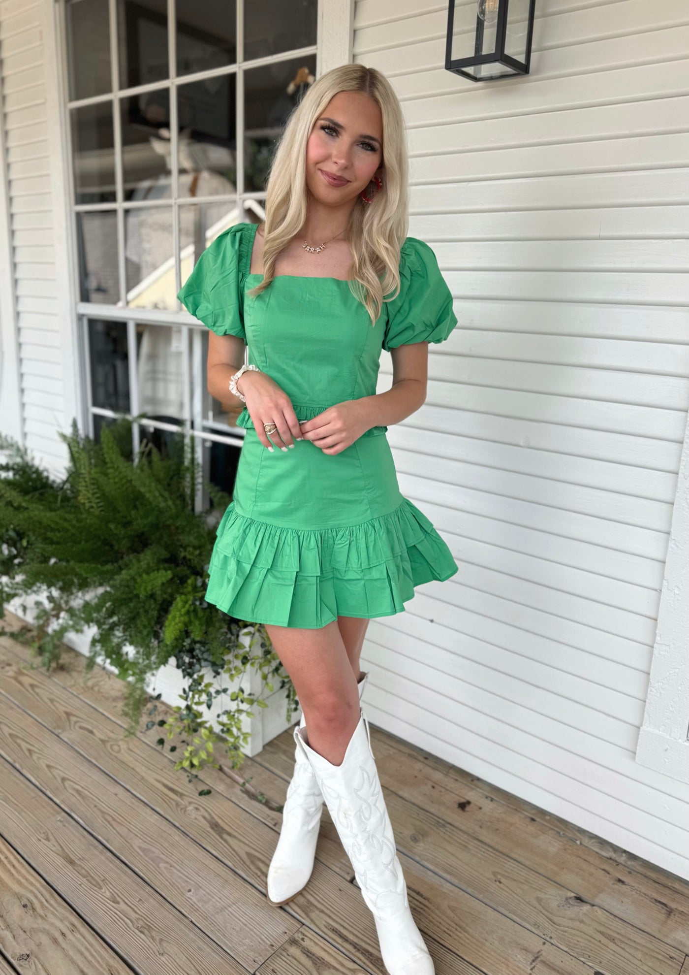 Green Ruffle Skirt Set
