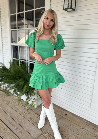 Green Ruffle Skirt Set