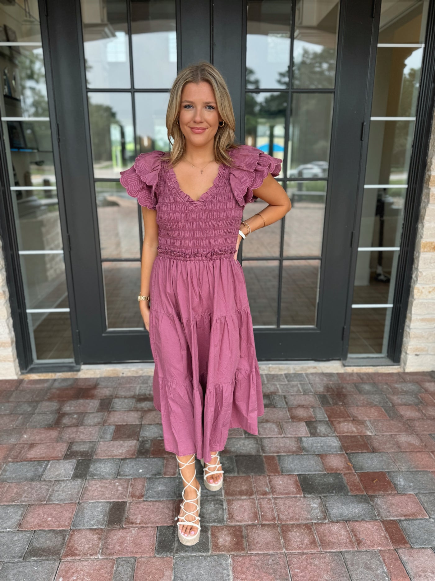 Purple Ruffle Midi Maxi Dress