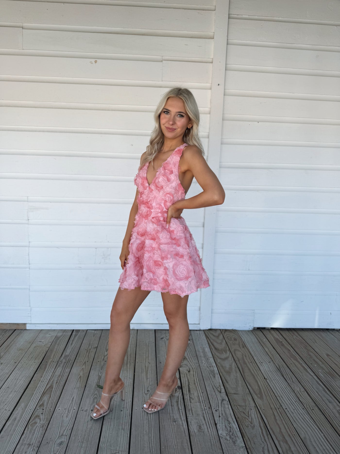 Floral Rose Halter Dress