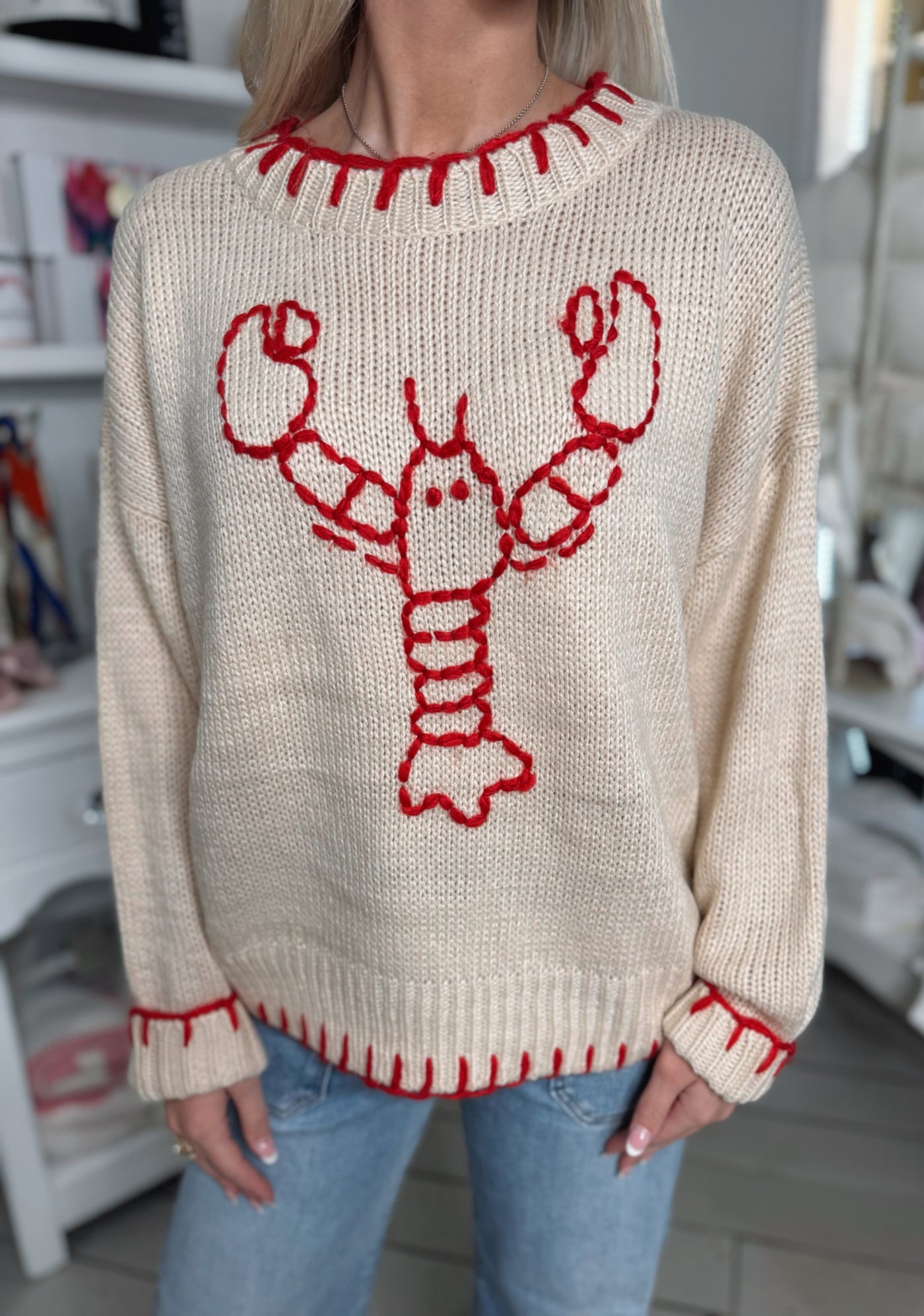 Lobster Ecru Sweater