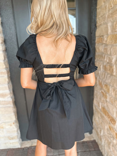 Black Tie Back Dress