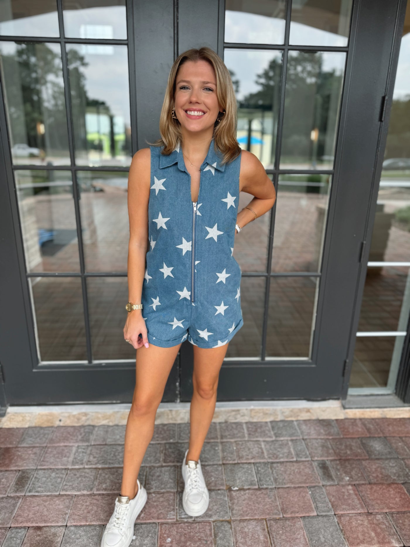 Star Denim Romper