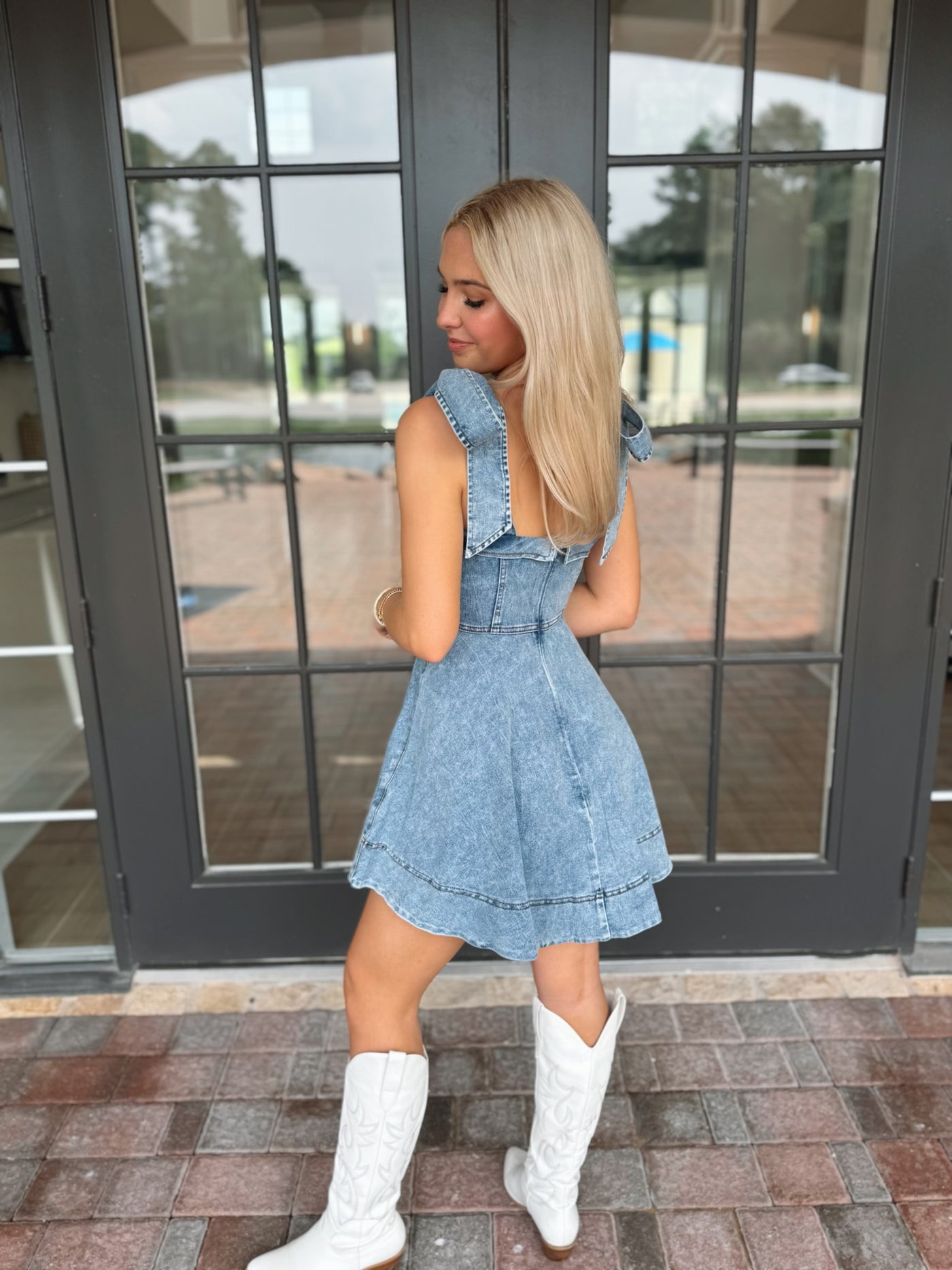 Denim Tie Strap Dress