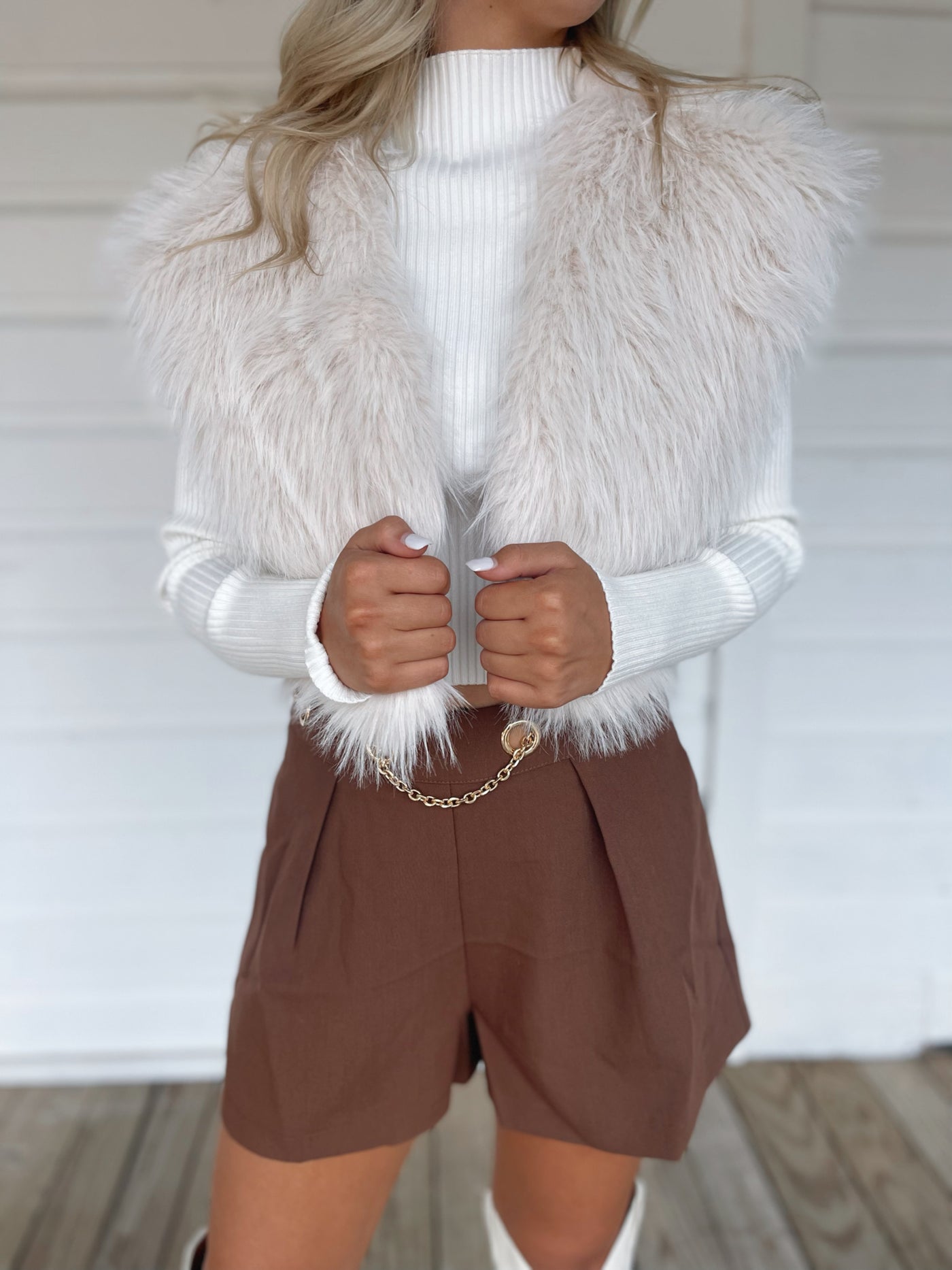 Brown Chain Shorts