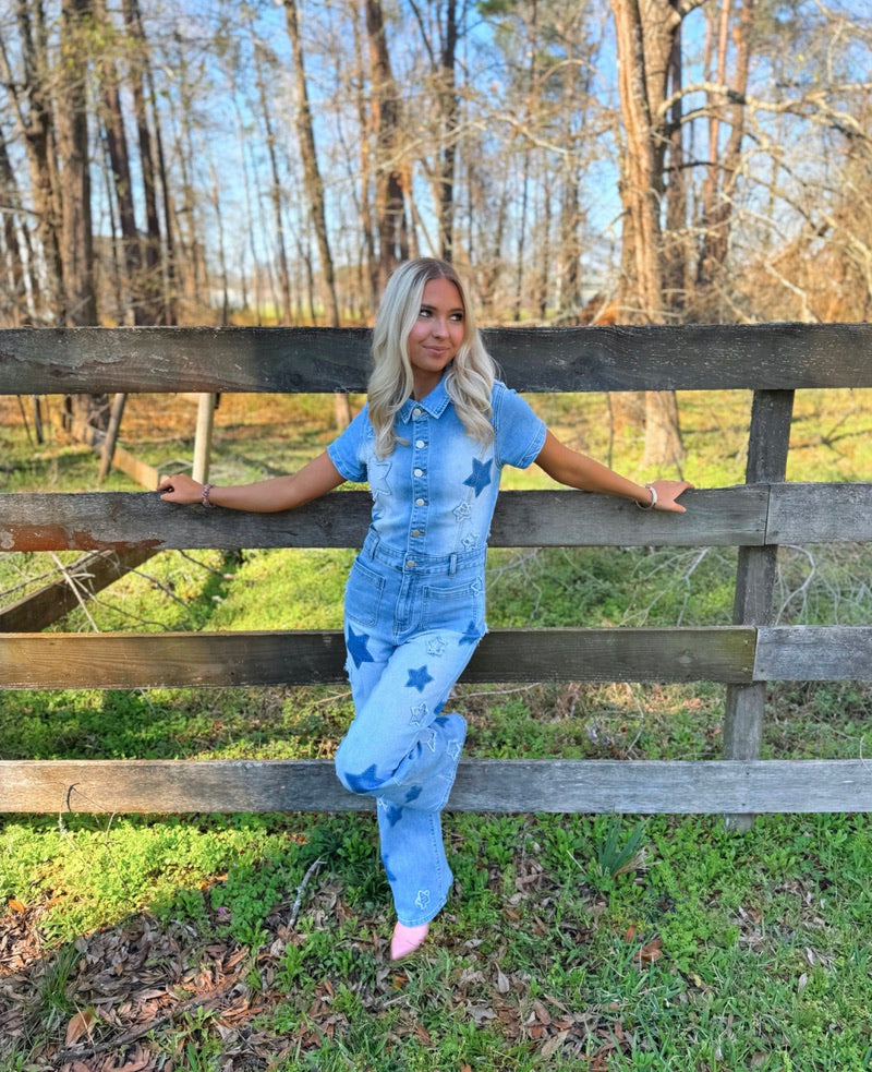 Star Denim Jumpsuit