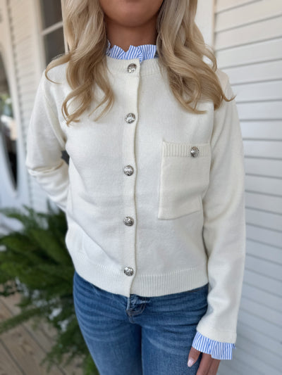Cream Button Up Sweater