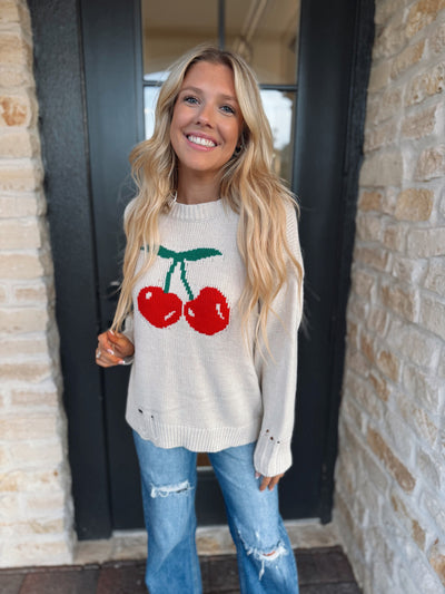 Cherry Print Sweater