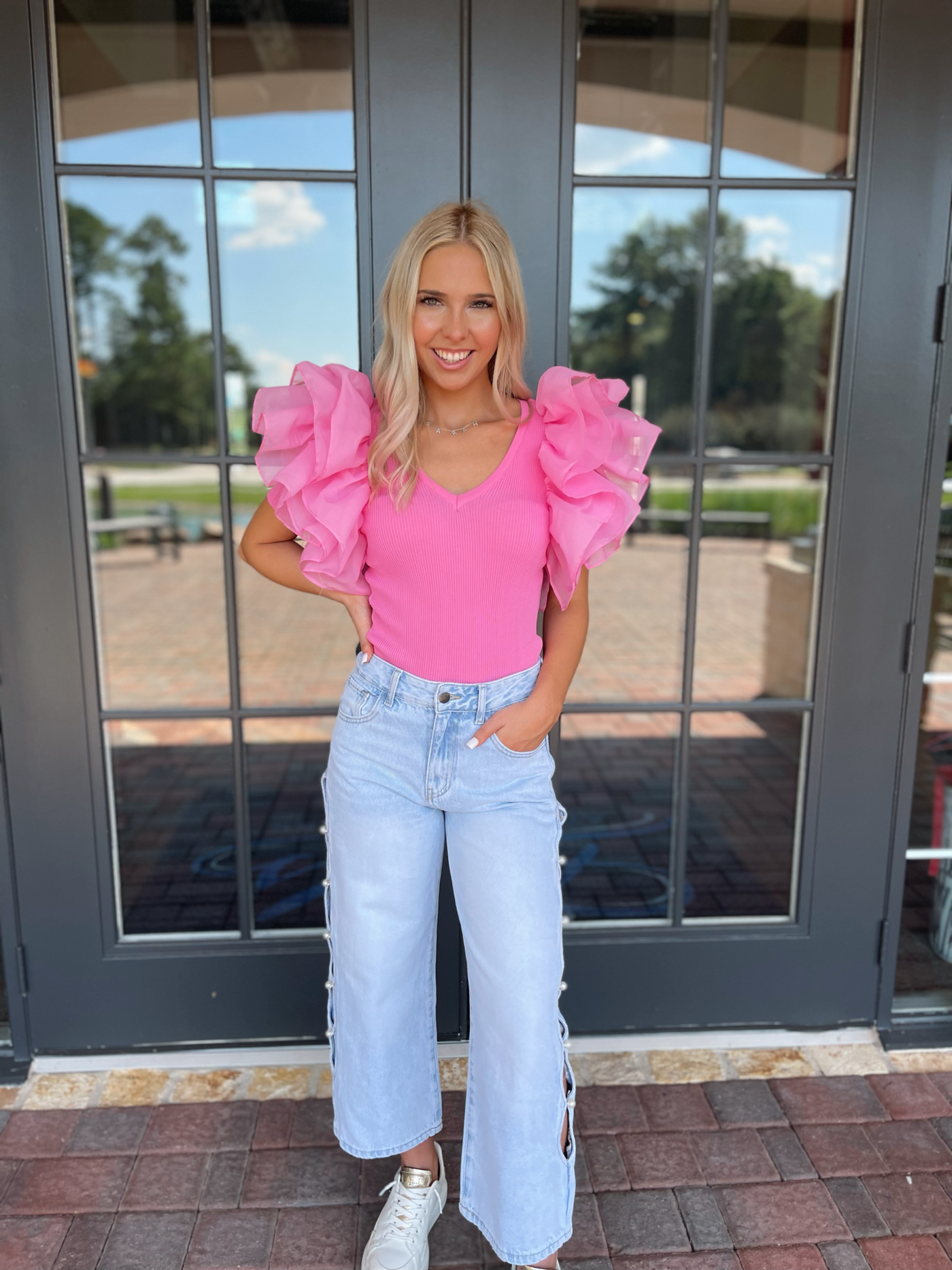 Barbie Pink Ruffle Top