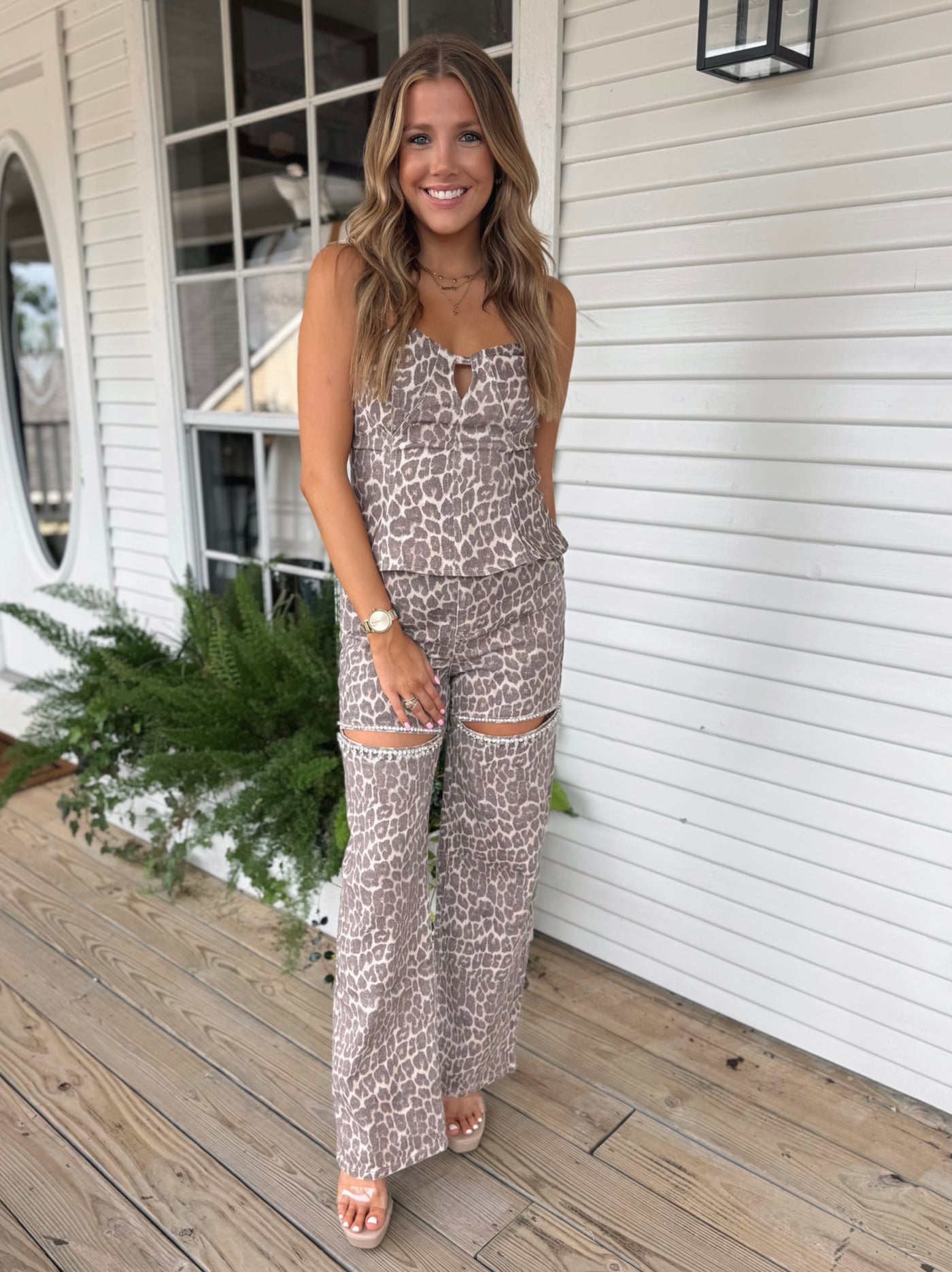 Light Leopard Corset Top
