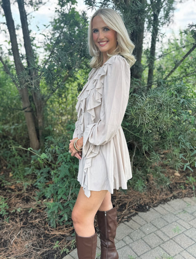 Stone Ruffles Romper Dress